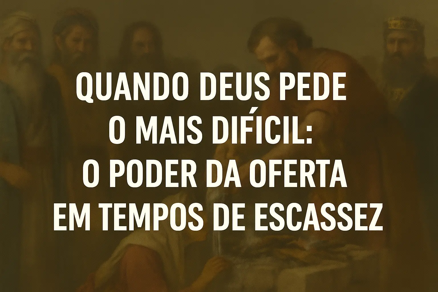Elias oferece água no altar no Monte Carmelo como oferta em tempos de escassez