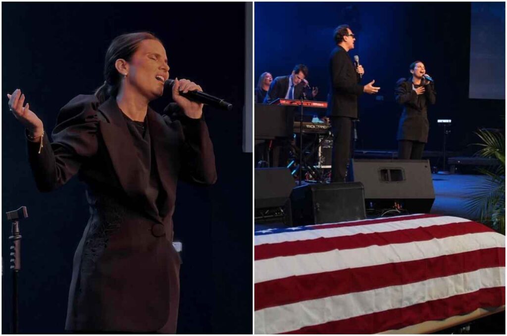 Aline Barros presta homenagens a Ron Kenoly em funeral nos EUA