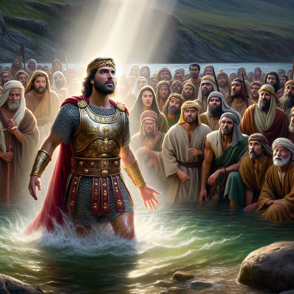 O general s├¡rio leproso que foi curado ao mergulhar no rio Jord├úo