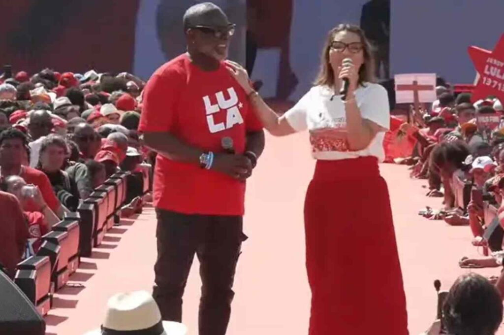 Kleber Lucas e Janja se apresentam na campanha de Lula em SP
